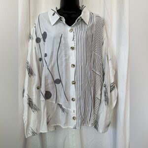 North's
Style Women's Sz 2x Long Sleeve Button Down Rolling Button Tab Blouse